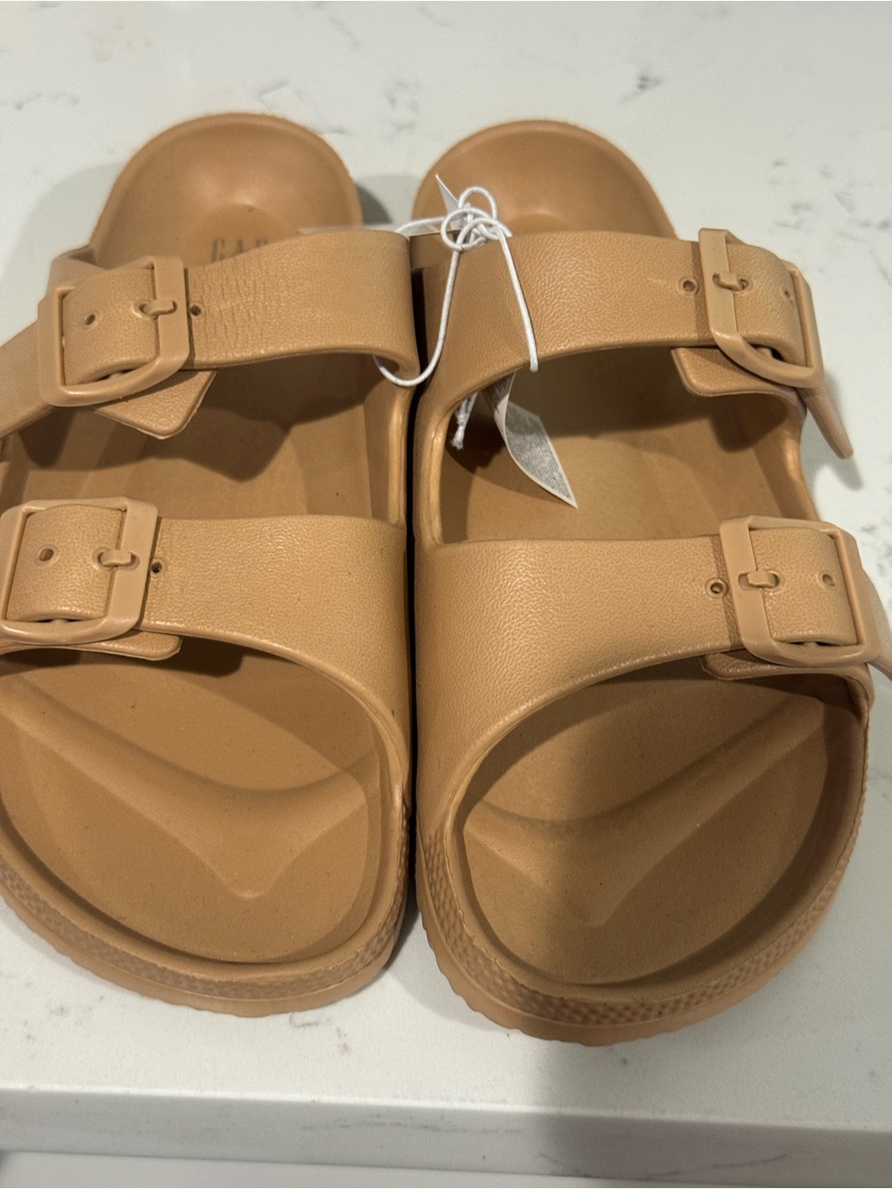 GAP Tan Kids Double-Buckle Slide Sandals